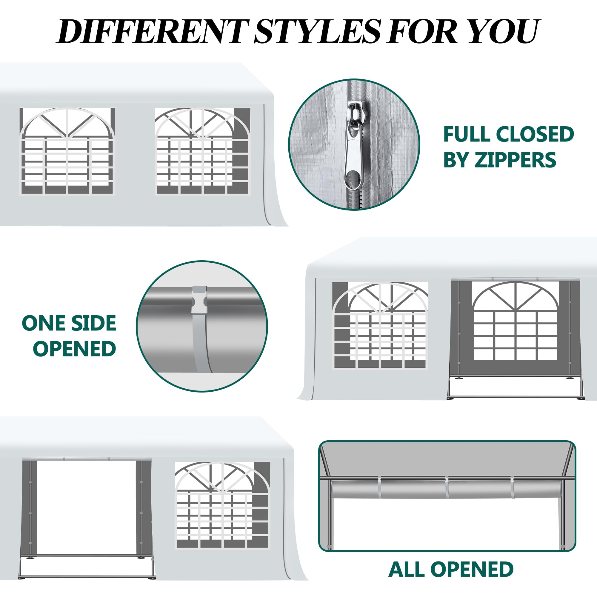 13' x 26' Heavy Duty Outdoor Canopy Tent - Waterproof Party Shelter with 4 Sand Bags for Weddings, Birthday Parties, Backyard Events | Perfect for Outdoor Gatherings, Farmers Markets & Camping Trips