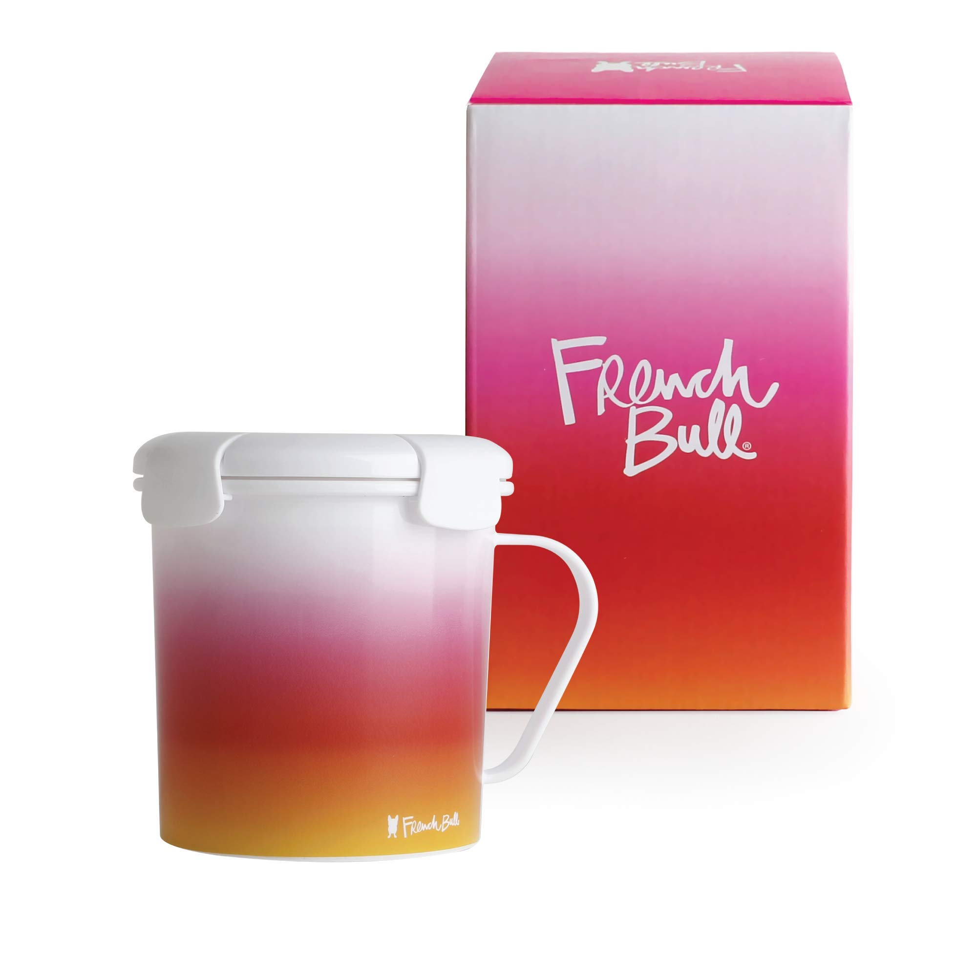 French Bull 23 oz Soup Mug with Handle & Vented Lid - Leak Proof, Microwave & Dishwasher Safe Food Storage Container - Cool Grip Technology - Airtight Lunch Travel Mug - Set of 6 - Perfect for Office, Picnics & Meal Prep