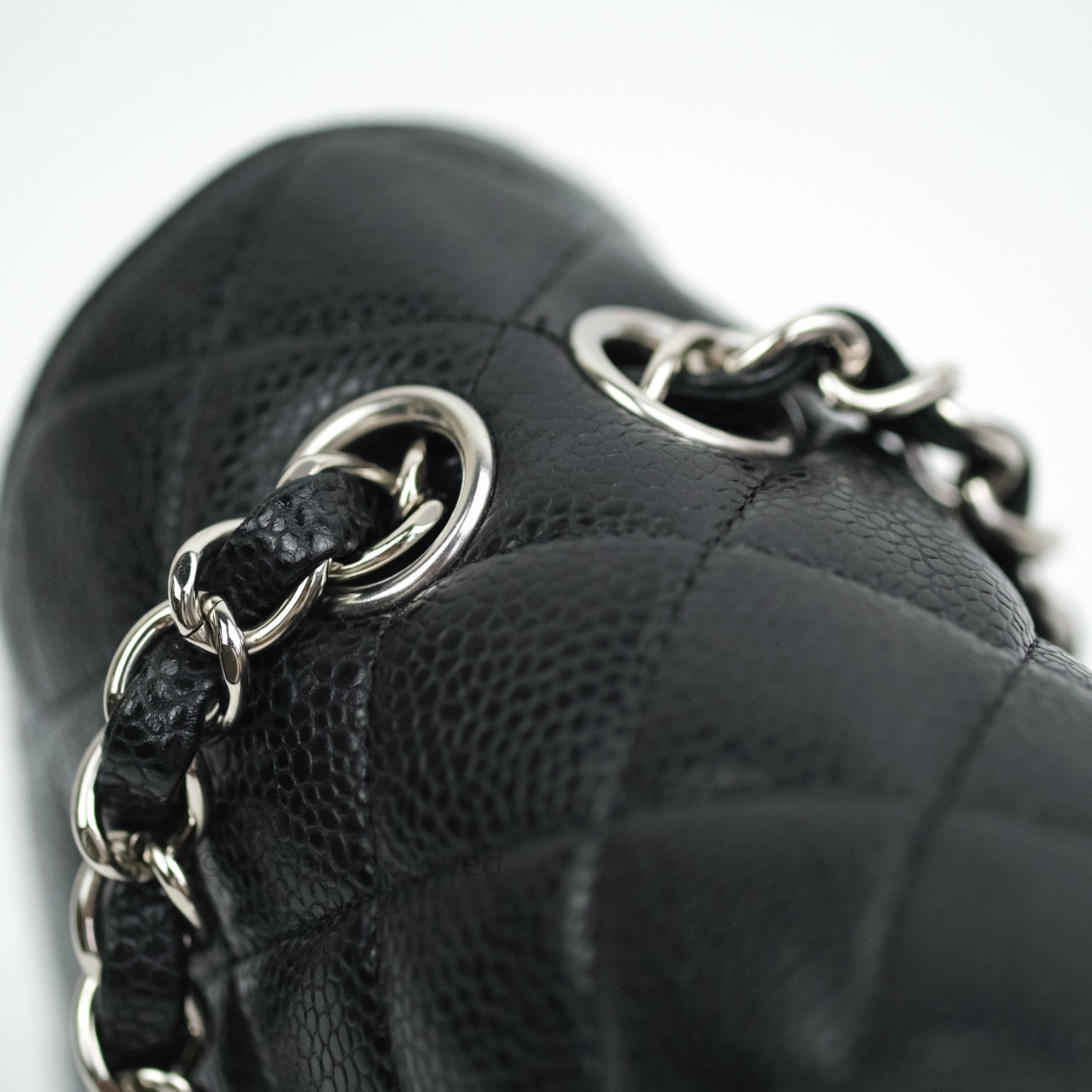 Chanel Classic Double Flap Bag M/L Size in Black Caviar Leather with Silver Hardware - Luxury Handbag for Women, Perfect for Work, Evening Events & Special Occasions