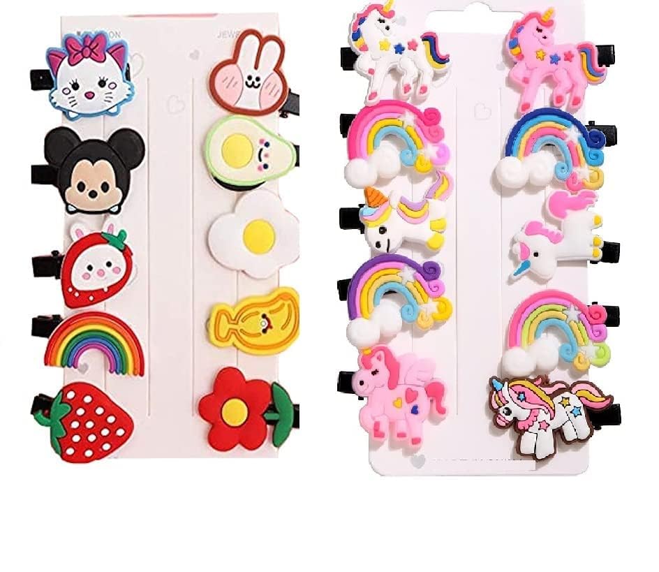 SUNBIRD 30 Pcs Hair Clips for Girls - Korean Style Barrettes & Alligator Hair Clips Set for Baby Toddler Teens - Rainbow Unicorn Hair Accessories (Multicolor) - Perfect for School, Party, Daily Use & Gift Giving