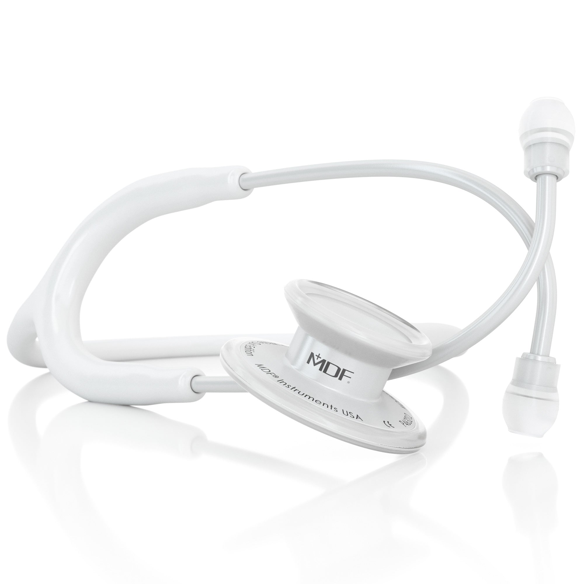 MD One® Adult Stethoscope - Professional Dual Head Chestpiece for Nurses & Doctors, White/WhiteOut - Ideal for Medical Exams, Clinics & Emergency Care