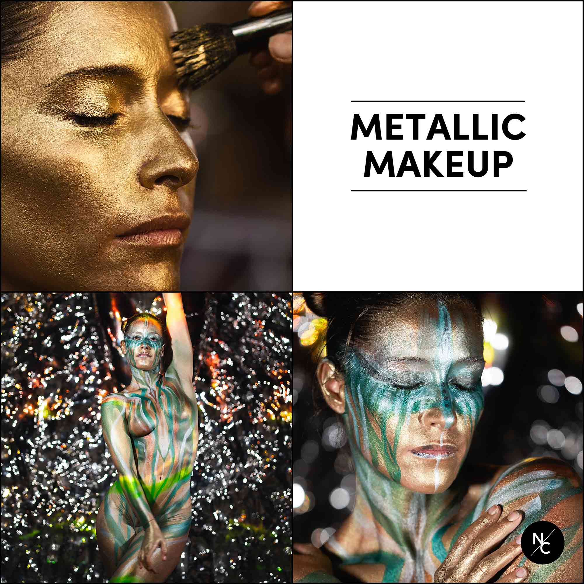 12-Color Metallic Water Activated Face & Body Paint Palette - Perfect for Halloween, Cosplay, Face Painting & Artistic Designs
