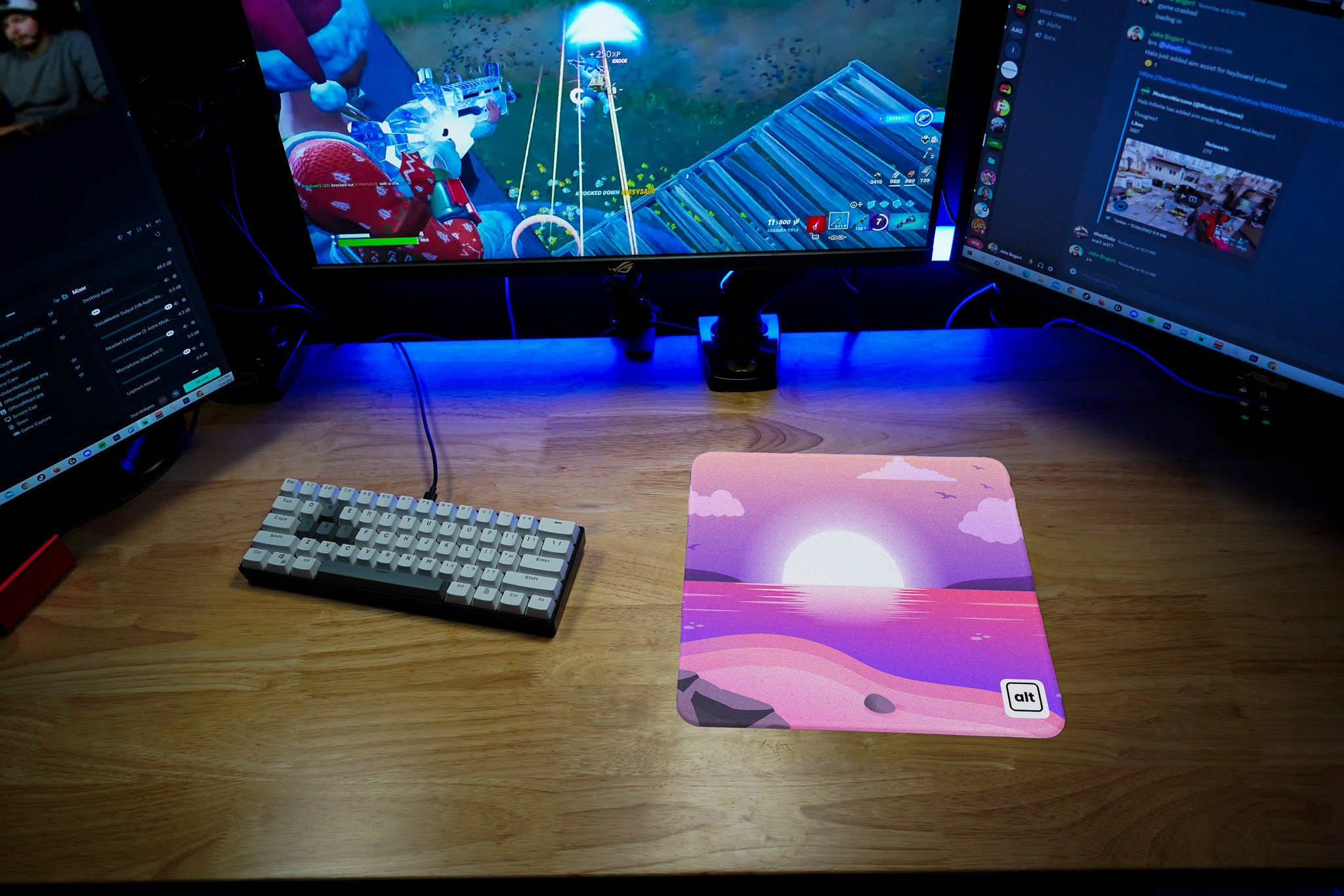 Pink Sunset Mouse Pad - Large Gaming Mousepad with Non-Slip Rubber Base, Perfect for Office, Gaming & Computer Workstations - 12x10 Inches