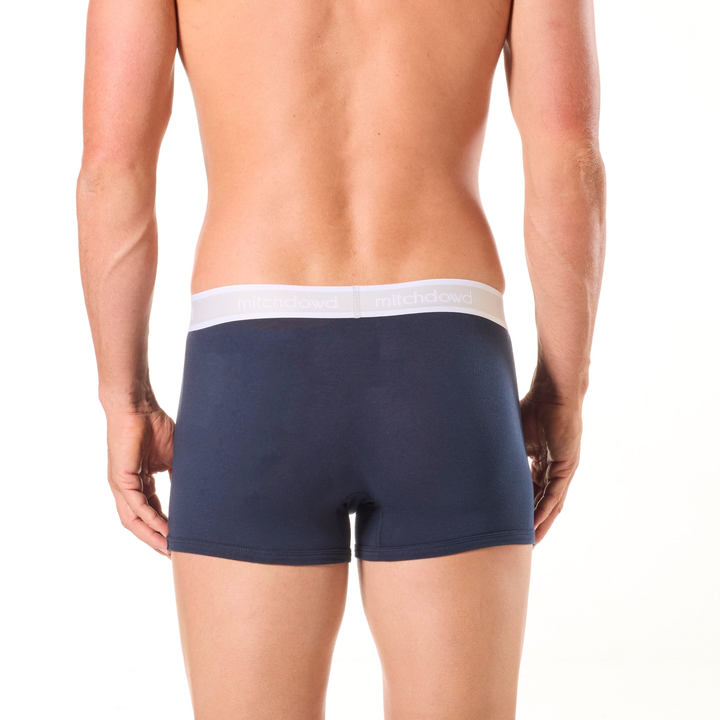 Men's 5-Pack Plain Cotton Trunk Underwear - Soft Breathable Boxer Briefs in Navy Blue for Everyday Comfort & Active Wear