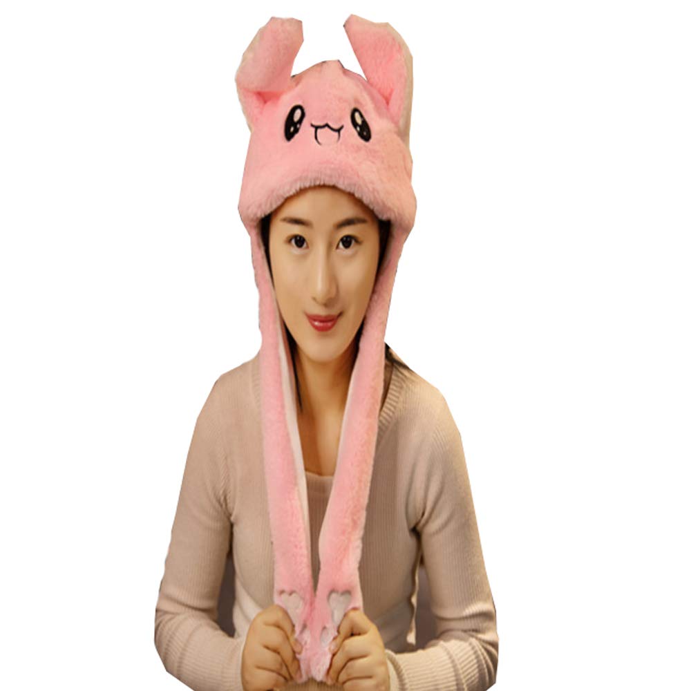 YEKEYI Halloween Moving Ears Hat - Jumping Animal Ears Plush Cap with Pop-Up Ears for Halloween Costume Party, Cosplay, and Festive Celebrations