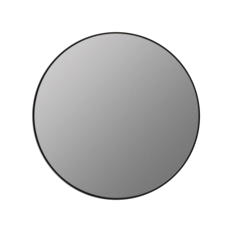 Flynn Round Mirror - 24 Inch Black & Storm Wall Mirror for Living Room, Bedroom, or Entryway - Decorative Modern Home Decor with Rustic Wood Frame - Perfect for Vanity, Hallway, or Bathroom