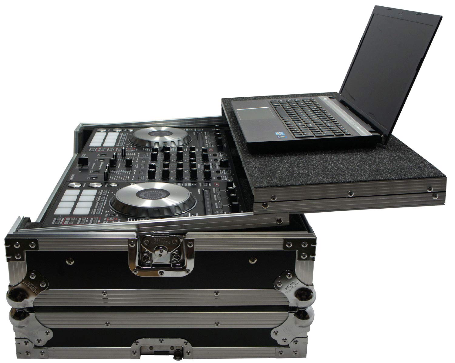 Harmony Audio HCDDJSXLT Flight Glide Laptop Stand Tray DJ Custom Case for Pioneer DDJ-SX2 - Portable DJ Equipment for Live Performances & Studio Mixing