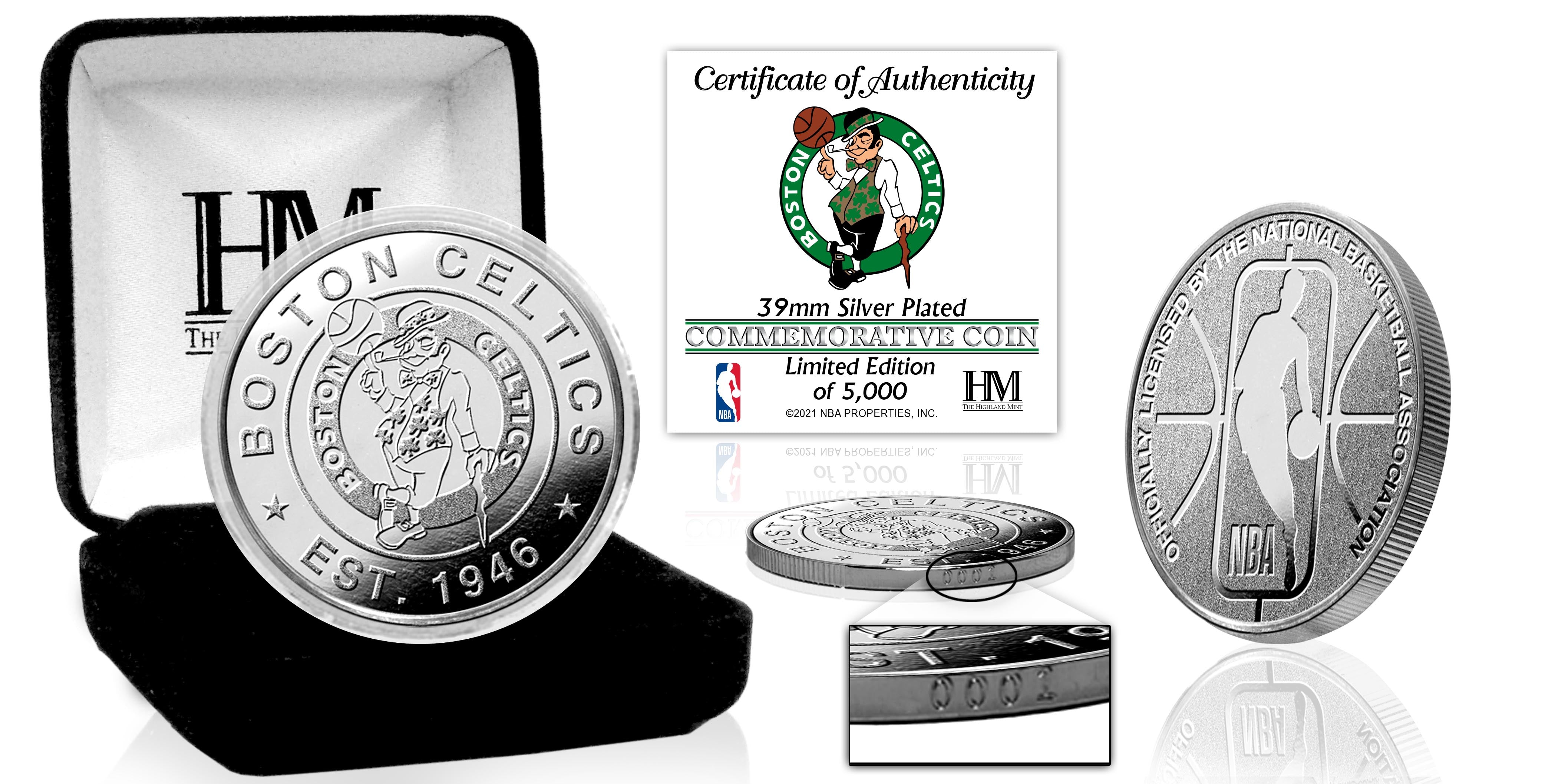 Boston Celtics Commemorative Silver Mint Coin - Limited Edition NBA Collectible for Fans, Gifts & Sports Memorabilia Display