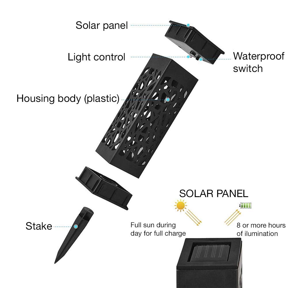 6 Pack Solar LED Pathway Lights - Modern Decorative Outdoor Lighting for Garden, Walkway, Driveway & Landscape