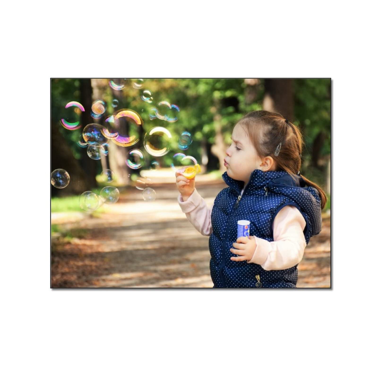 Adorable Baby Blowing Bubbles Canvas Wall Art - 12x16 Inch (30x40cm) Nursery Decor, Living Room Painting, Kids Room Decoration - Perfect for Baby Showers & Children's Bedrooms