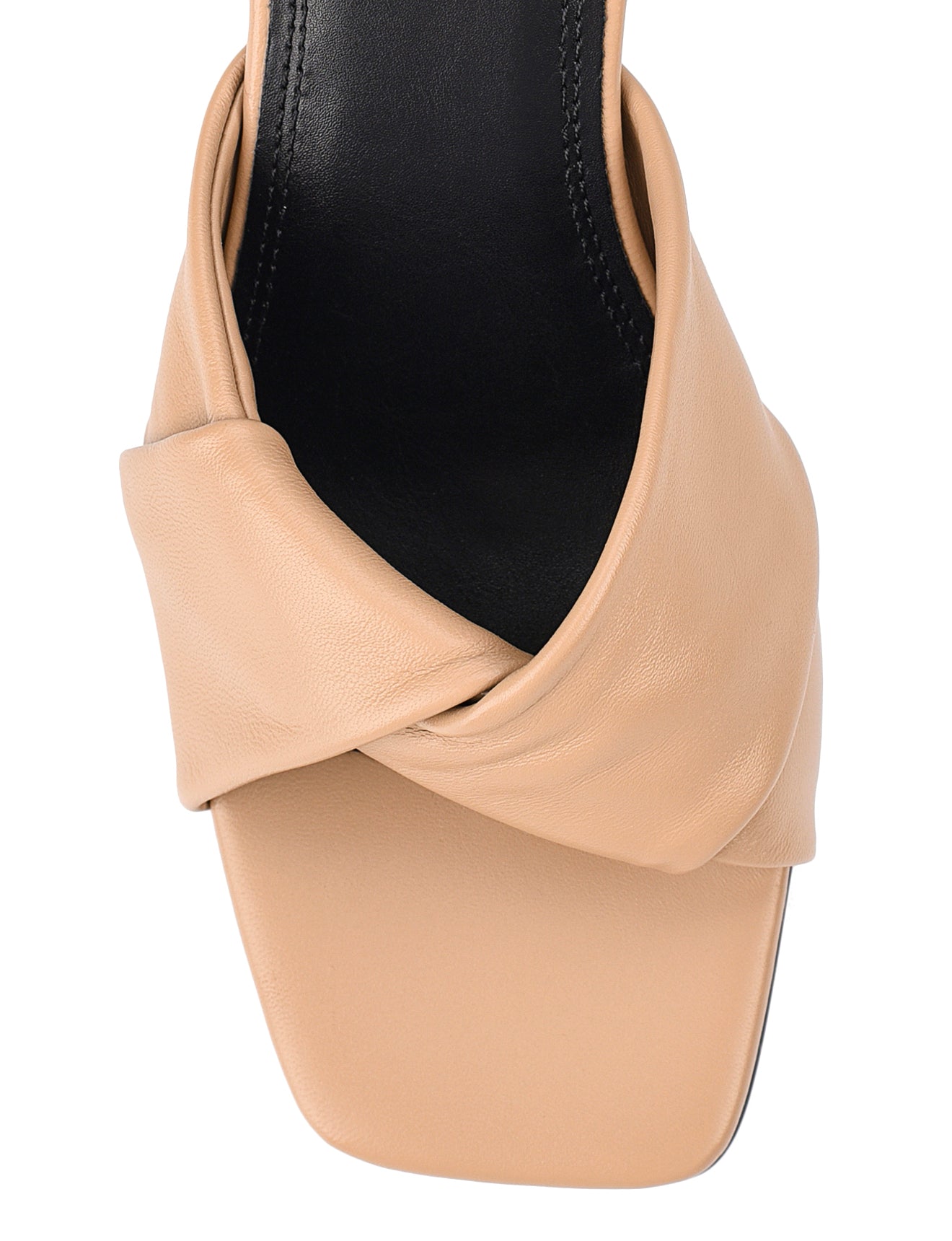 Stylish Almond Tan Leather Story Block Heel Mules - Comfortable & Trendy Women's Shoes for Work, Office, and Casual Outings