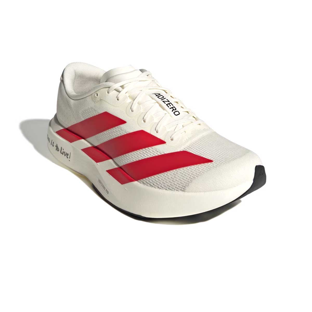 Adizero Evo SL Running Shoes - Men's Lightweight Performance Sneakers in Off White/Better Scarlet for Marathon Training & Road Running