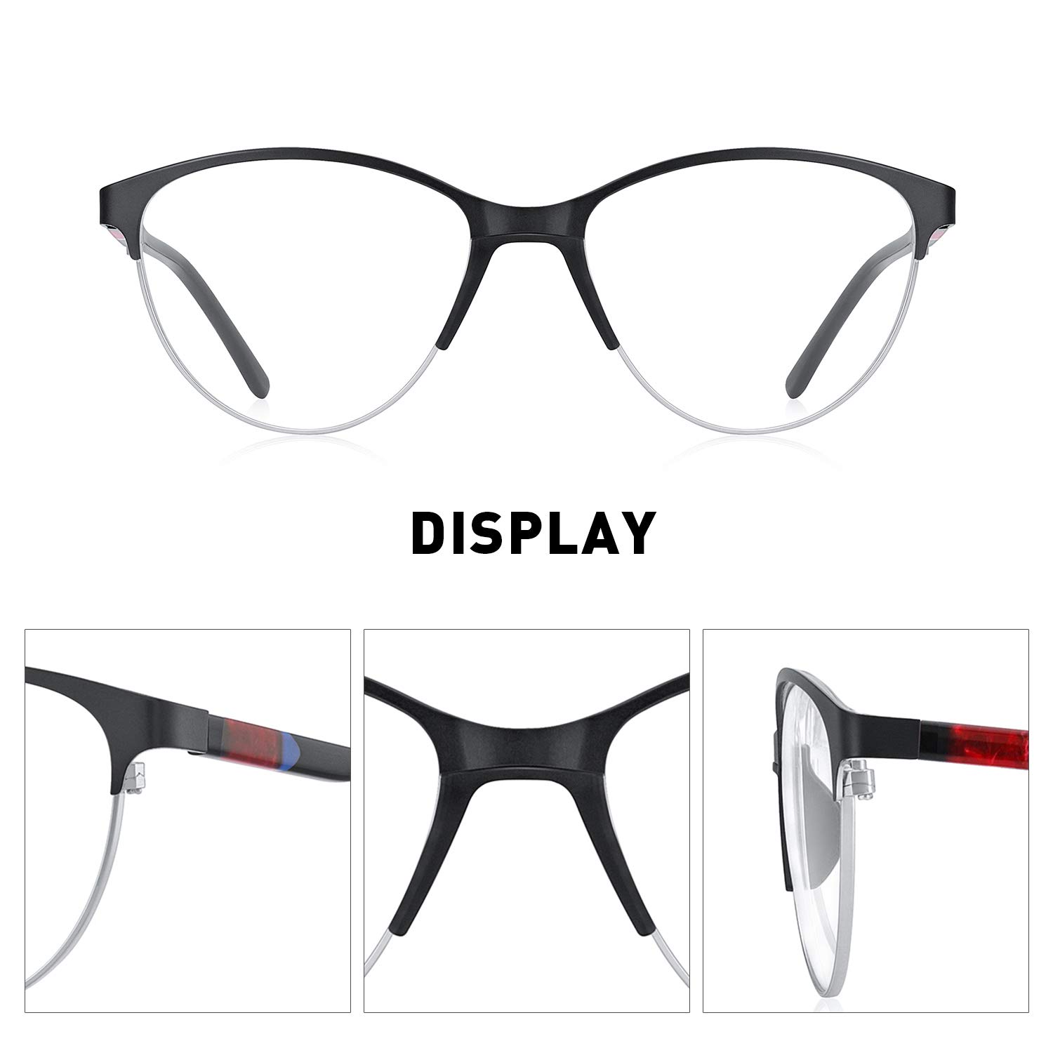 Stylish Acetate Reading Glasses for Women - Retro Cat Eye Computer Glasses with Spring Hinges & Comfortable Acetate Frames | Perfect for Reading, Office Work & Screen Time