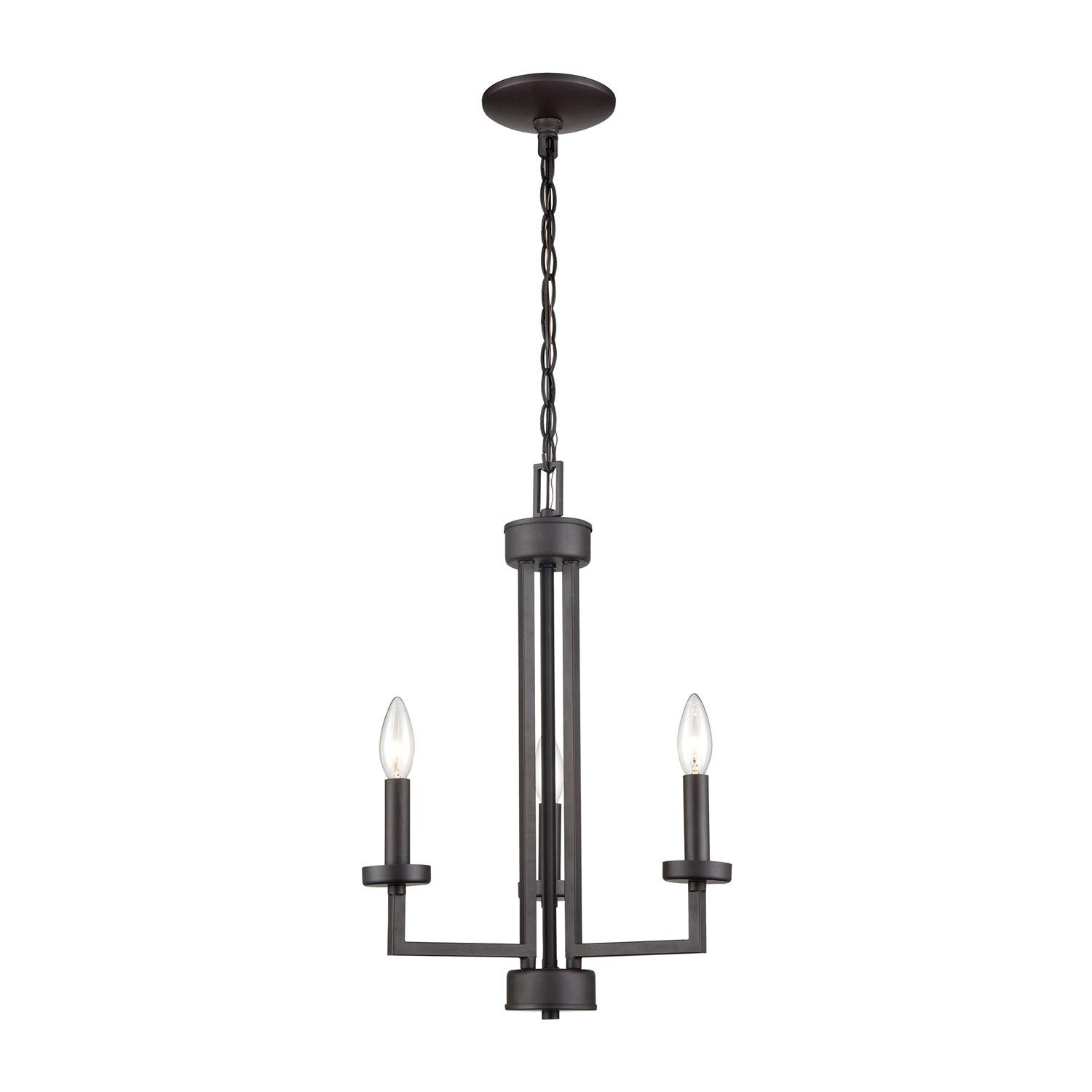 West End 3-Light Chandelier in Oil Rubbed Bronze - Elegant Ceiling Light Fixture for Dining Room, Living Room & Bedroom | Dimmable Modern Farmhouse Lighting