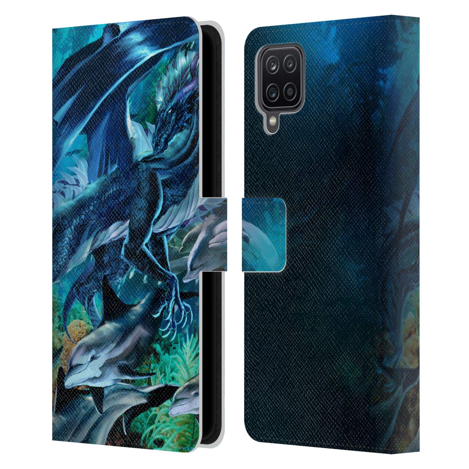 Ruth Thompson Sea Frolic Dragons Leather Book Wallet Case Cover for Samsung Galaxy A12 (2020) - Officially Licensed by Head Case Designs, Perfect for Reading & Travel Protection
