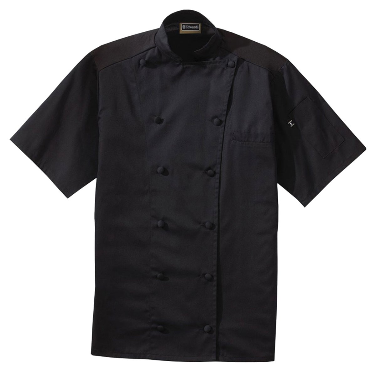 Edwards Classic Short Sleeve Chef Coat with Breathable Back Mesh - Professional Kitchen Uniform for Chefs & Culinary Students