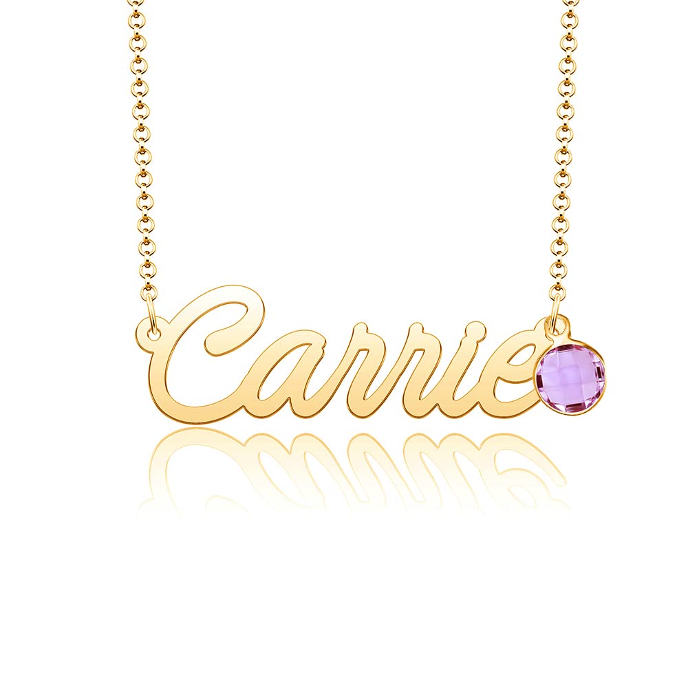 Personalized 18K Gold Plated Name Necklace for Women - Custom Nameplate Pendant Jewelry Gift - Perfect for Birthdays, Anniversaries & Special Occasions