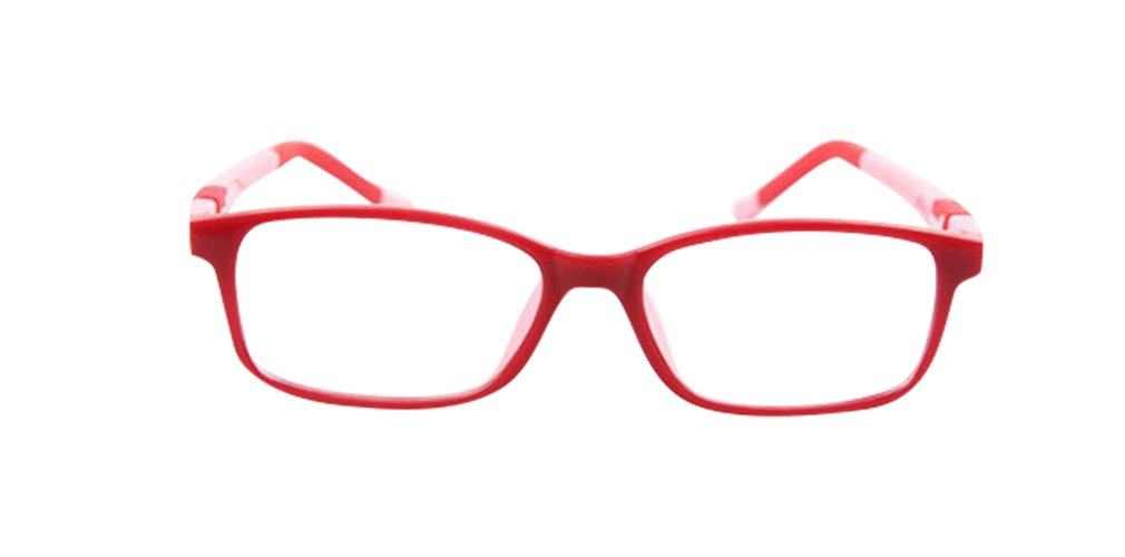 De Ding Kids Clear Lens Eyeglasses - Red & Pink Frames for Boys & Girls | Perfect for Reading, School, and Daily Wear