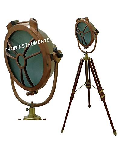 Vintage Antique Nautical Royal Spot Light Tripod Floor Lamp - Rustic Home Office Decor, Unique Gift for Living Room, Bedroom, or Study Lighting