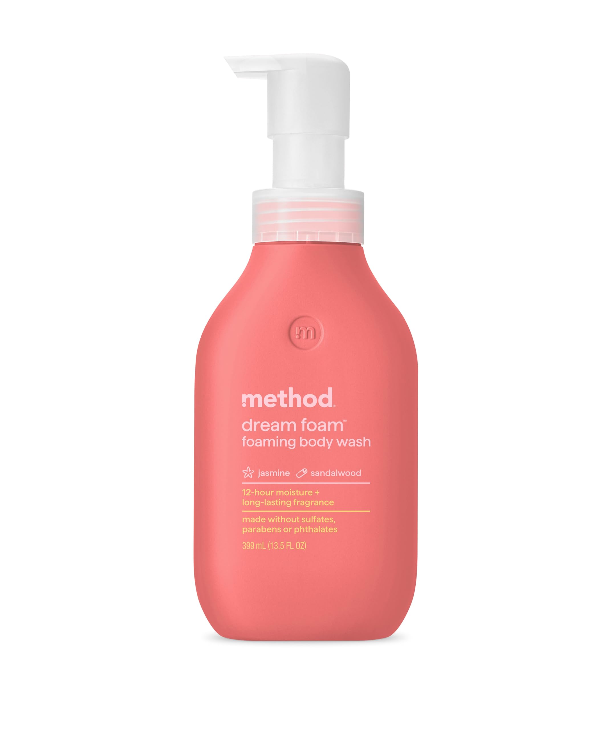 Method Dream Foam Foaming Body Wash - Jasmine & Sandalwood Scent, 13.5 oz | Hydrating & Luxurious Shower Gel for Relaxing Bath Time & Self-Care Routine