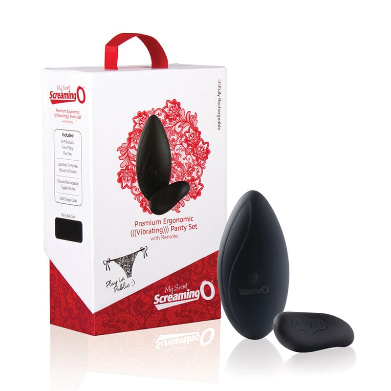 Screaming O Premium Ergonomic Remote Control Vibrating Panty Set - Wireless Lingerie for Couples, Discreet Wear Under Clothes, Perfect for Date Night & Spicy Surprises