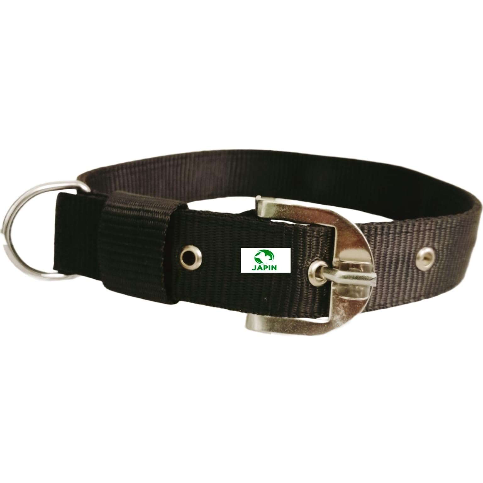 **JAPIN 1.25 Inch Comfortable Dog Collar Belt - Adjustable Pet Neck Collar for Everyday Use (Black, 1 Piece) - Perfect for Walks, Training & Grooming**