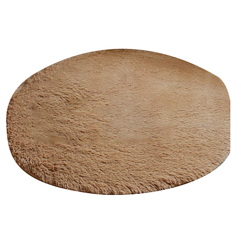 40cm Round Coral Fleece Bath Mat - Soft Non-Slip Floor Rug for Bathroom & Bedroom - Home Decor in Grey & Purple - Perfect for Shower, Bathtub & Bedside Use