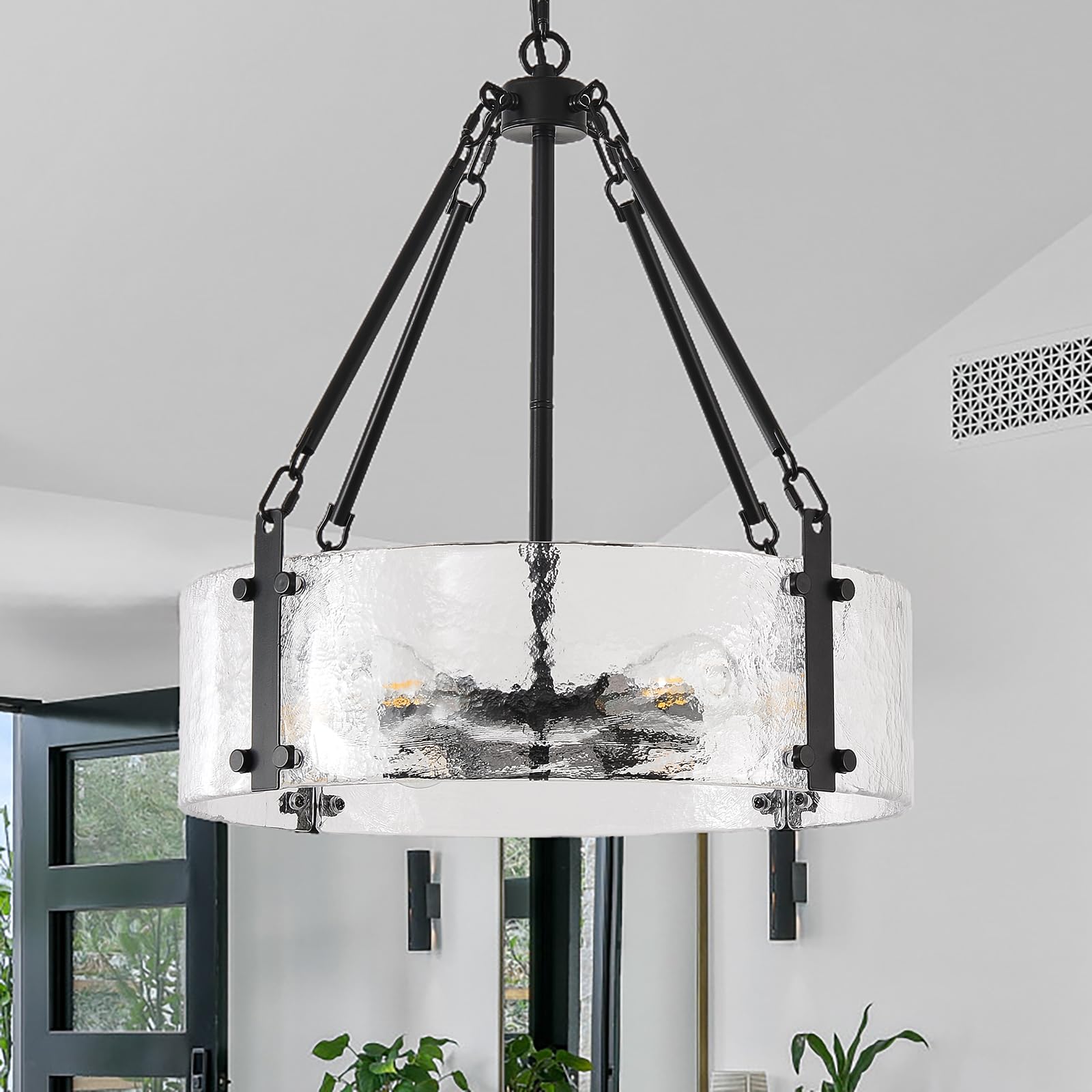 6-Light Farmhouse Drum Pendant Light - 21.65