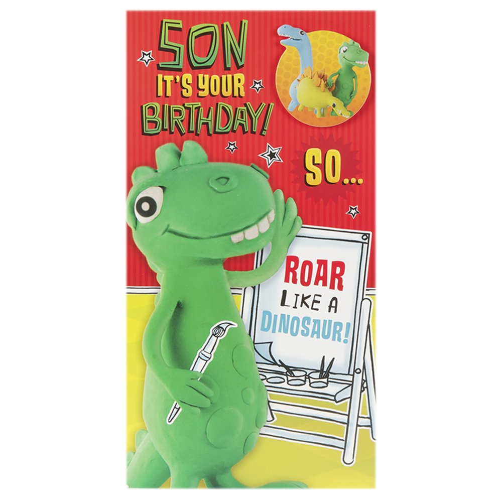 Hallmark Birthday Card for Son 'Have A Dino-Rific Day' - Medium Slim Greeting Card with Dinosaur Theme - Perfect for Kids, Boys & Teens Birthday Celebrations