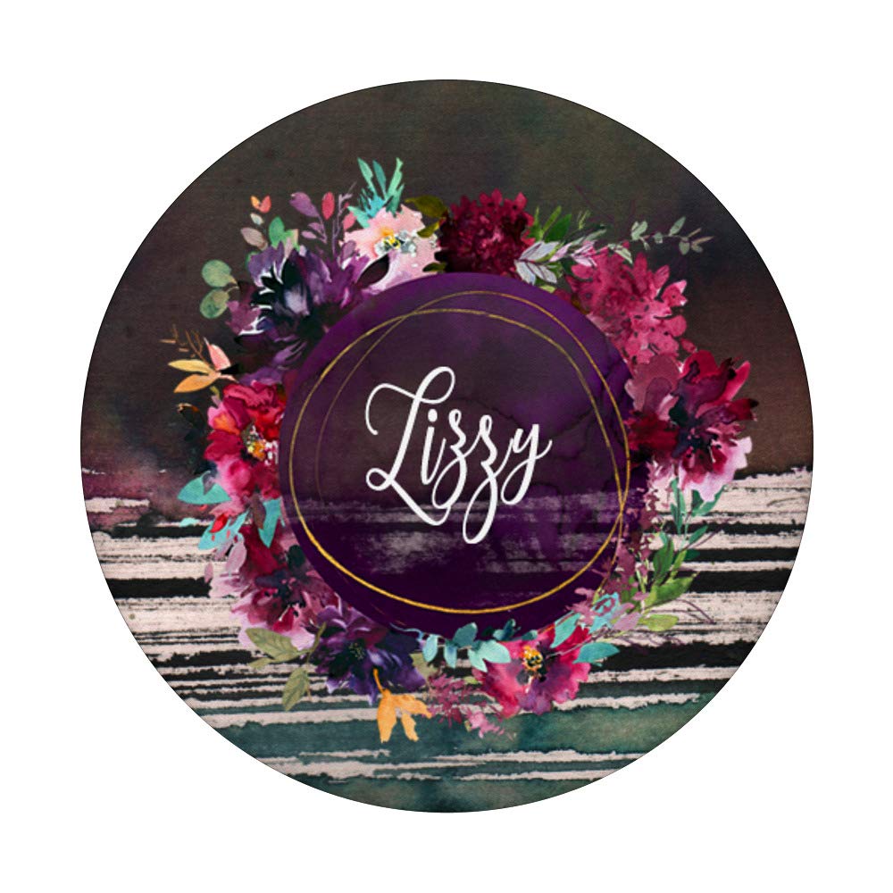 Lizzy Name Monogram Floral Art Print - Boho Style Wall Decor for Women & Girls - Perfect Gift for Bedroom, Nursery, or Dorm Room