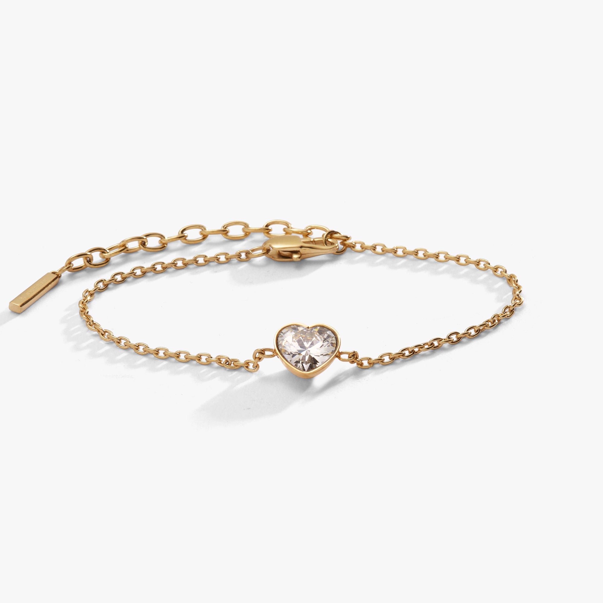 Crystal Heart Inline Bracelet - Elegant Silver Jewelry for Women | Perfect for Valentine's Day, Anniversary & Romantic Gifts