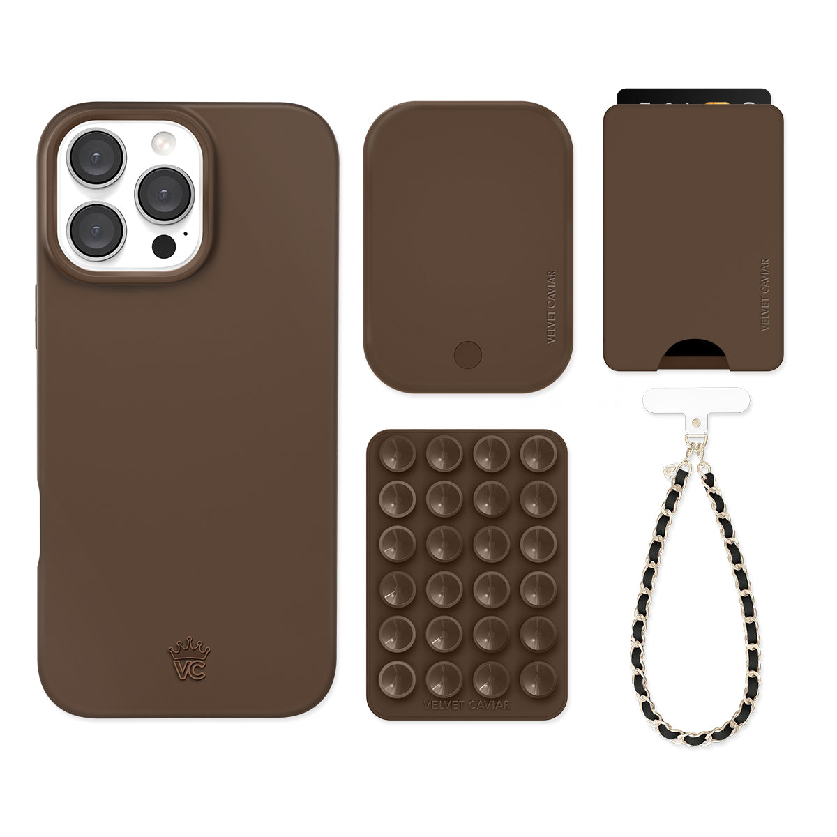 Premium Espresso Brown iPhone Case with Wallet Holder - Stylish & Functional Phone Accessory for Everyday Use, Travel, and Business