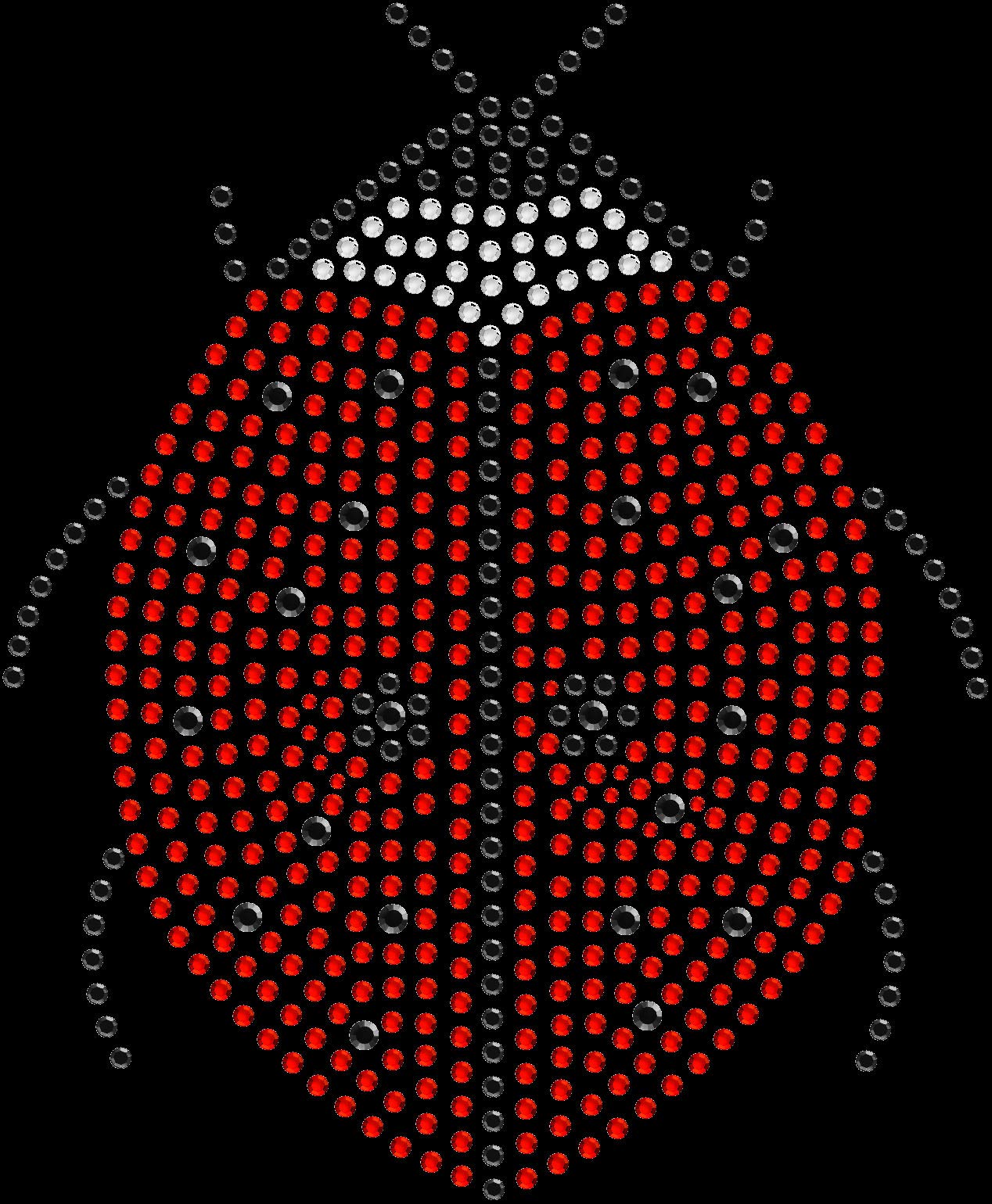 Sparkling Rhinestone Iron-On Transfer DIY Ladybug Design - Red & White for T-Shirts, Bags, Hats - Perfect for DIY Crafts, Costumes & Fashion Accessories