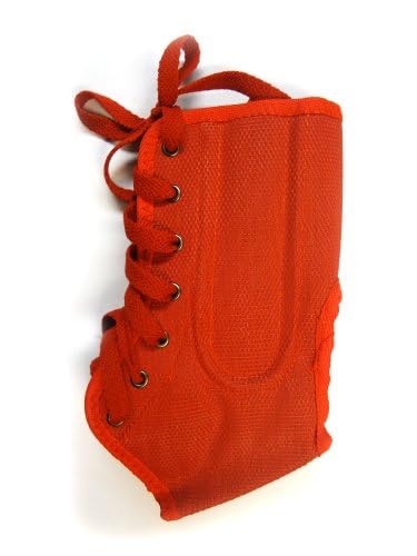 Small Lace Up Ankle Brace for Women & Men - Adjustable Support for Sprains, Arthritis & Weak Ankles (Red) - Perfect for Running, Basketball & Daily Wear