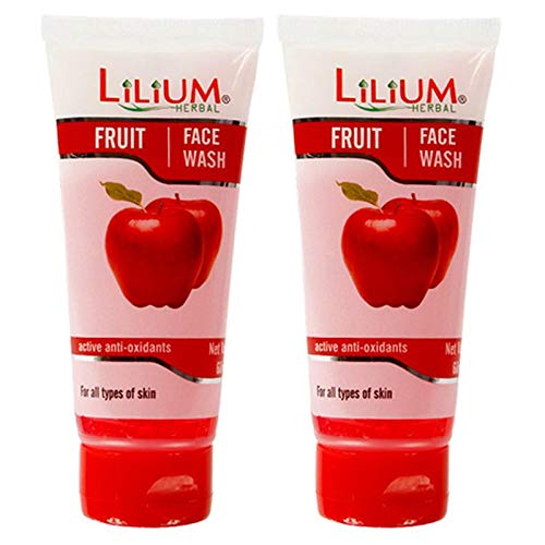 Lilium Fruit Face Wash 60ml (Pack of 2) - Gentle Cleansing for Acne-Prone & Sensitive Skin - Perfect for Daily Skincare Routine & Travel
