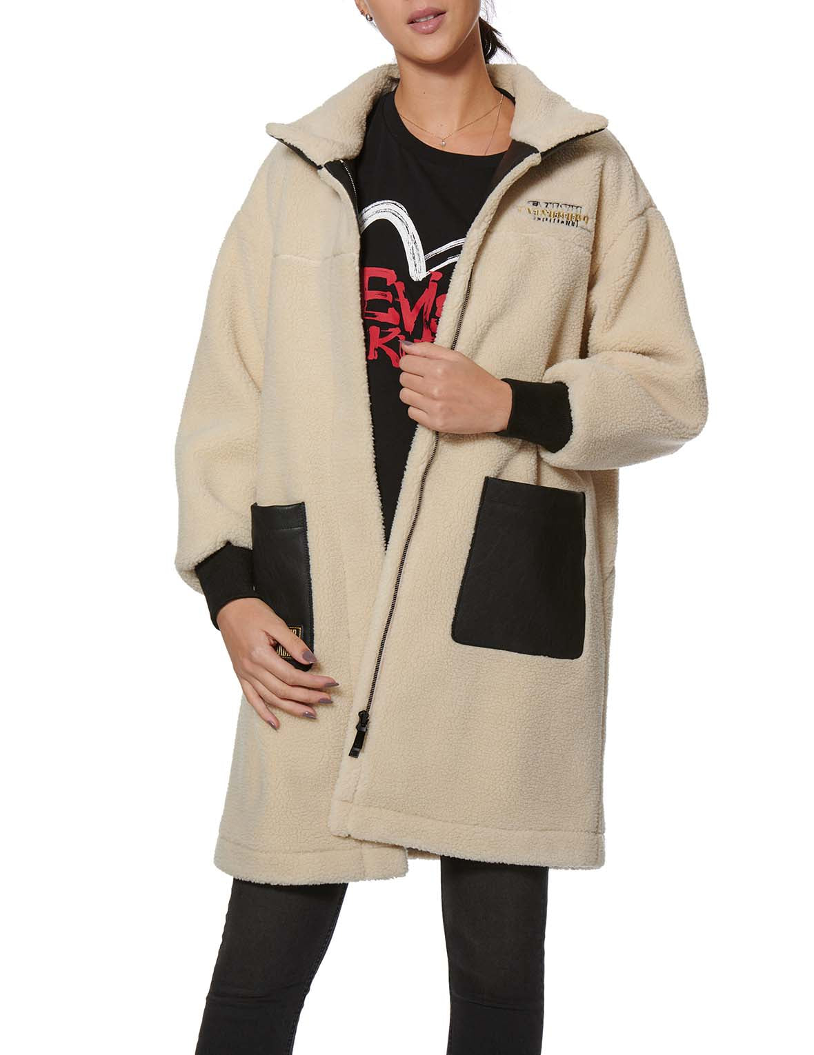 Premium Genuine Leather Seagull Padded Sherpa Coat for Women - Warm Winter Jacket with Soft Fleece Lining - Perfect for Outdoor Activities, Hiking, and Cold Weather Fashion