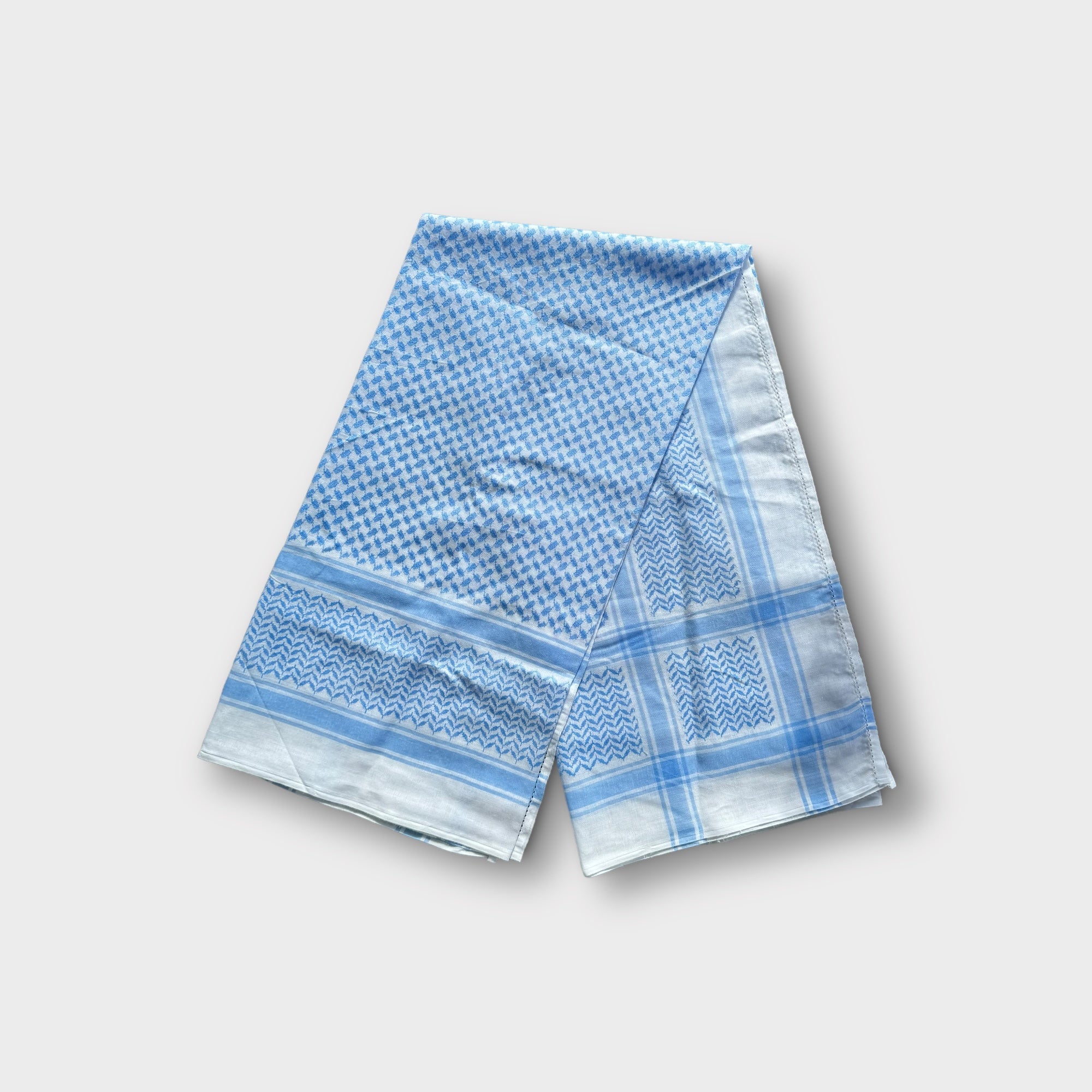 Premium Dusty Blue Shemagh Scarf - Soft Cotton Middle Eastern Head Wrap for Men & Women - Perfect for Outdoor Adventures, Travel, and Fashion Accessories