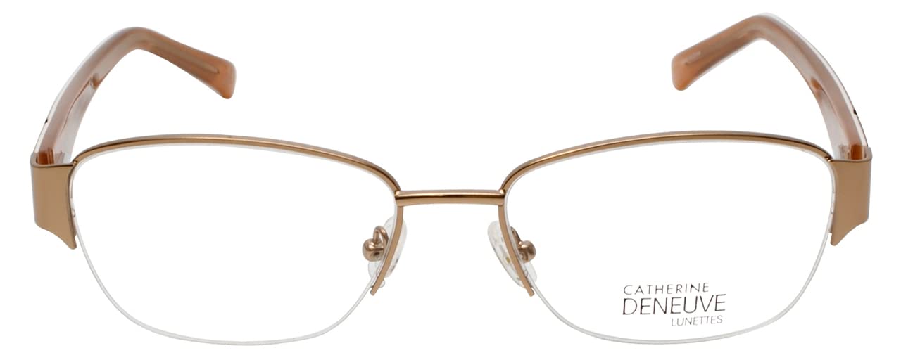Catherine Deneuve CD0406 Gold Eyeglass Frames - 54mm Lens Diameter, Retro Round Glasses for Women, Fashionable & Lightweight - Perfect for Reading, Work, and Everyday Wear
