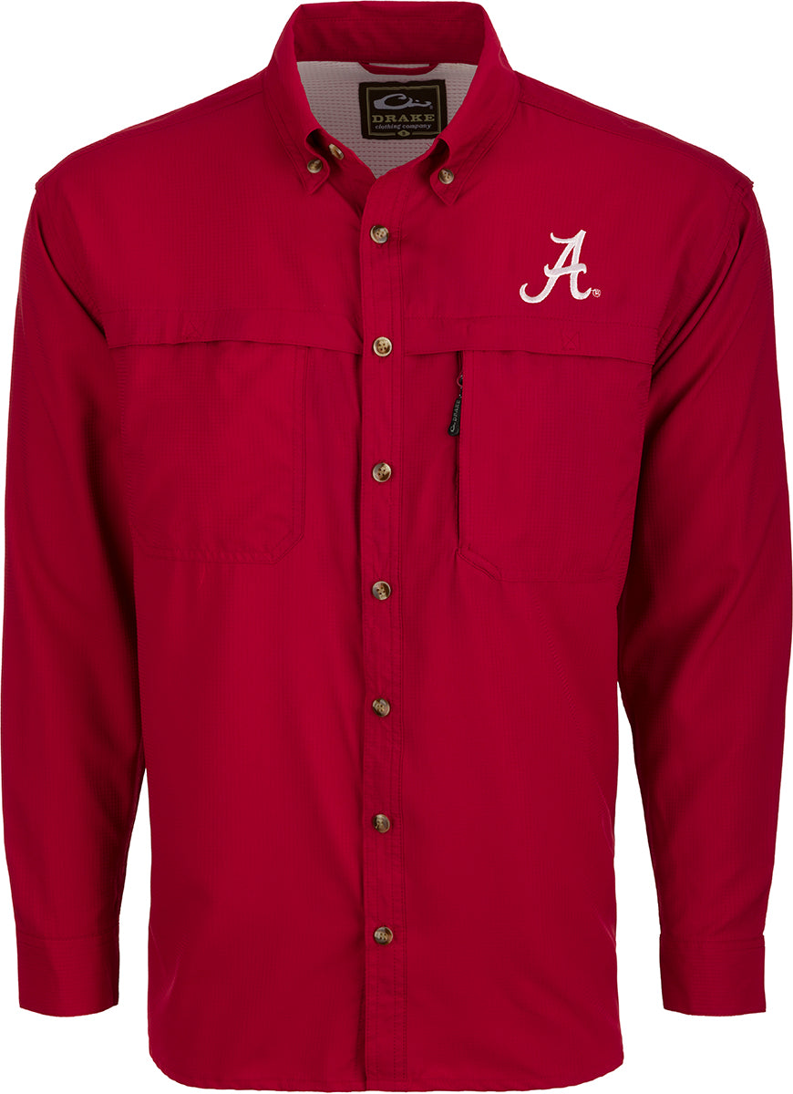 Alabama Long Sleeve Mesh Back Lightweight Shirt for Men - Breathable Performance Shirt for Outdoor Sports & Casual Wear