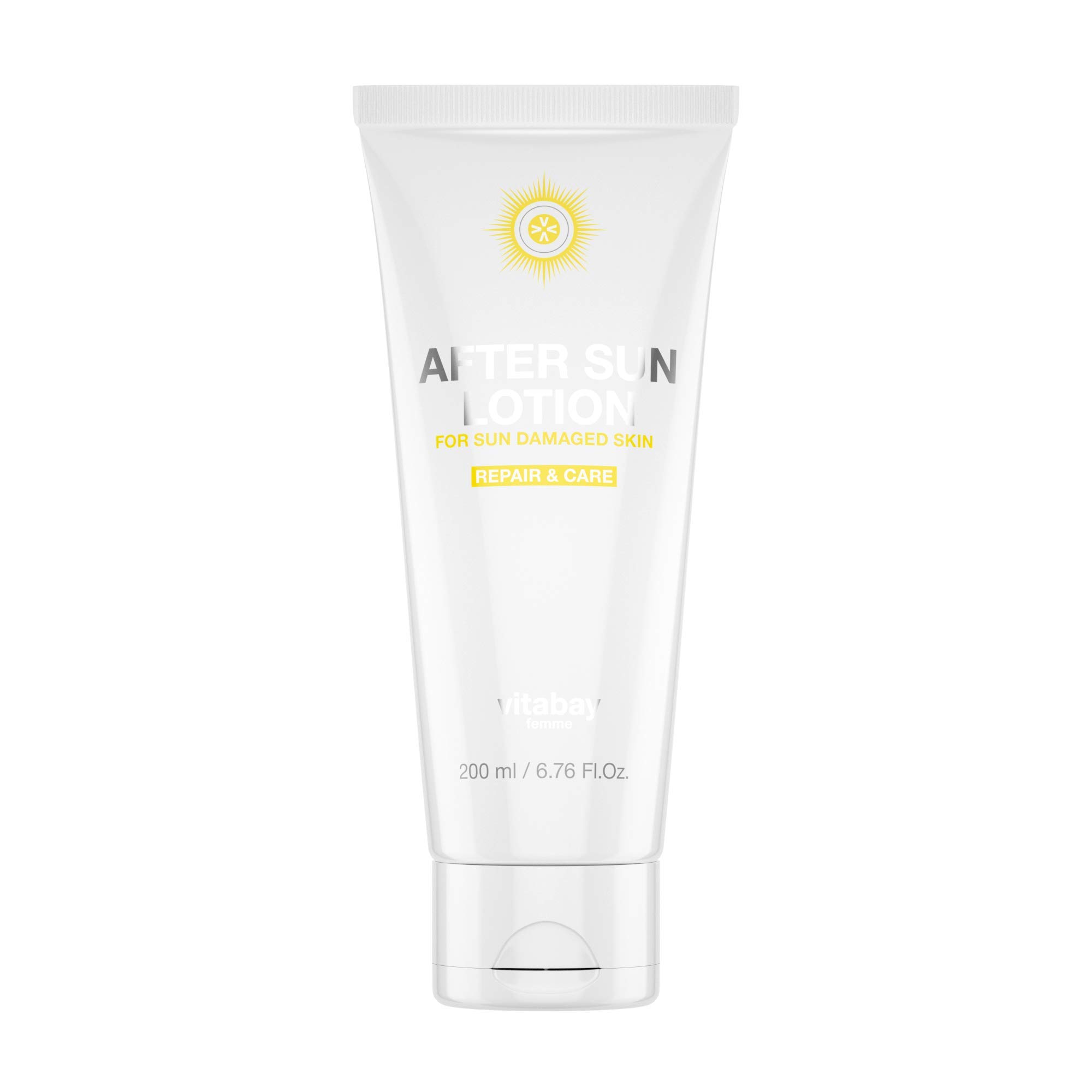 After Sun Lotion 200ml - Soothing Aloe Vera & Hyaluronic Acid Moisturizer with Panthenol, Almond Oil & Q10 for Sunburn Relief & Skin Repair - Perfect for Post-Sunbathing, Beach Days & Summer Skin Care