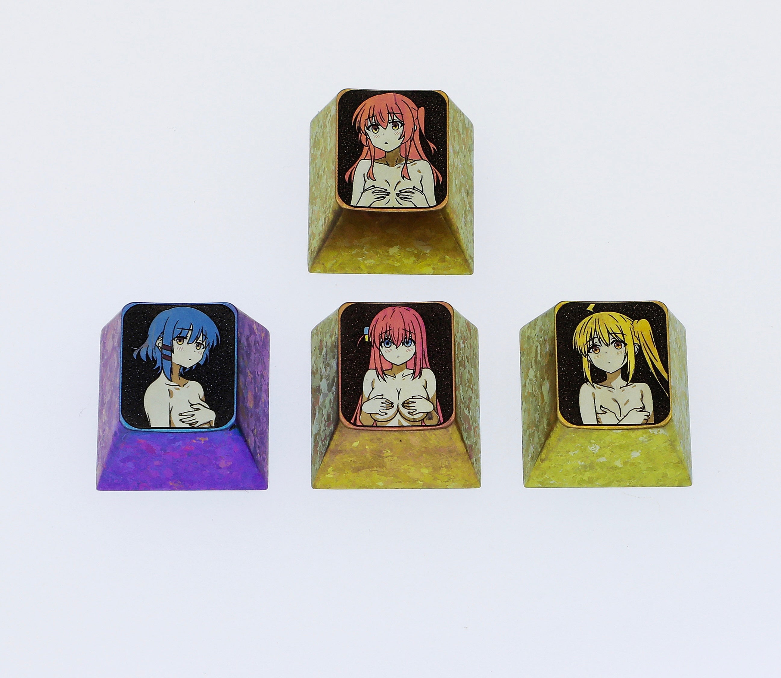 BOCCHI THE ROCK! Anime Mechanical Keyboard Keycaps - Custom Metal Directional Key Set for Gaming & Typing - Perfect for PC, Mac & Mechanical Keyboard Enthusiasts