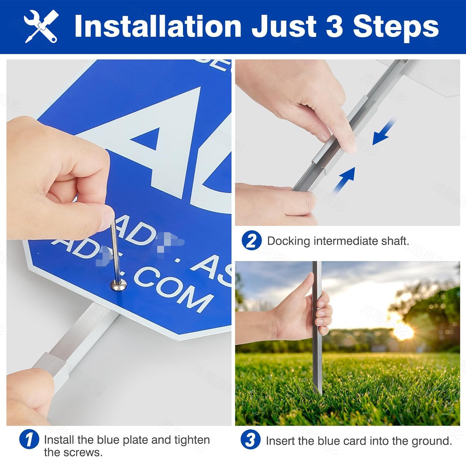 28 Inch ADT Security Yard Signs with Metal Stake & 10 Window Stickers - Heavy Duty Weatherproof Aluminum Home Security Warning Signs for House Protection - Perfect for Front Yard, Backyard, Garage & Windows