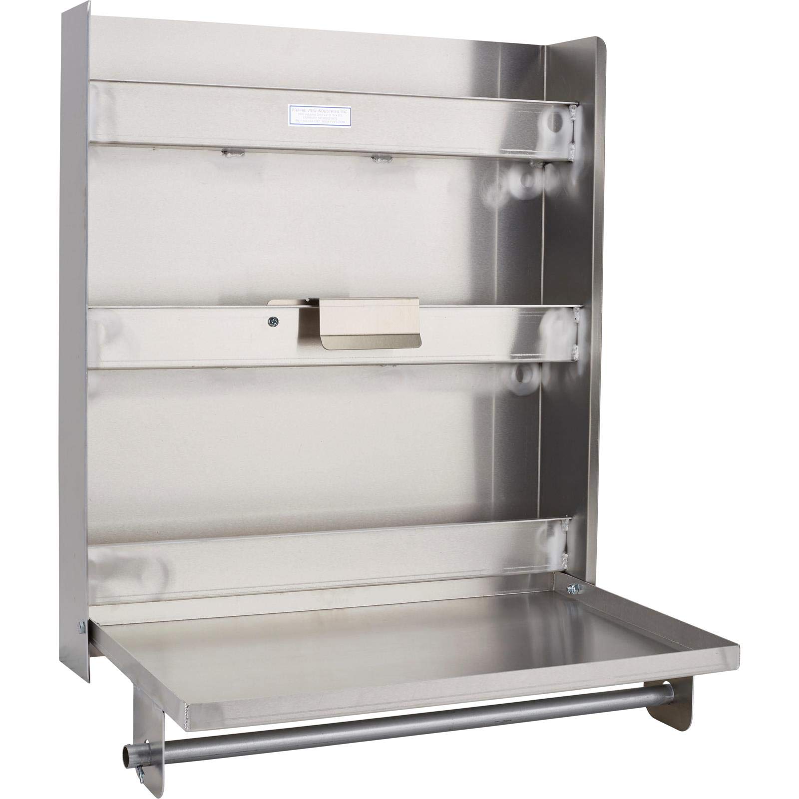 Speedway Motors Standard Aluminum Trailer Storage Cabinet with Fold-Down Work Table & Paper Towel Holders - Heavy Duty Garage & Enclosed Race Trailer Organizer for Tools, Equipment & Workshop Storage