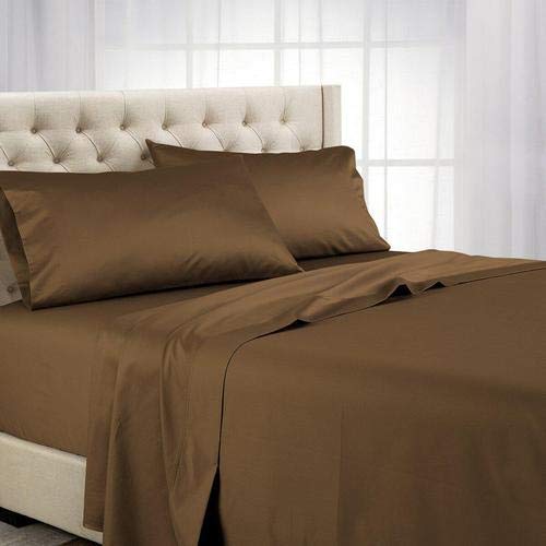 Luxury 1200 Thread Count Queen Size Sheet Set - Heavyweight Solid Taupe Bed Sheets for Ultimate Comfort & Durability | Perfect for Master Bedroom, Guest Room & Hotel Use