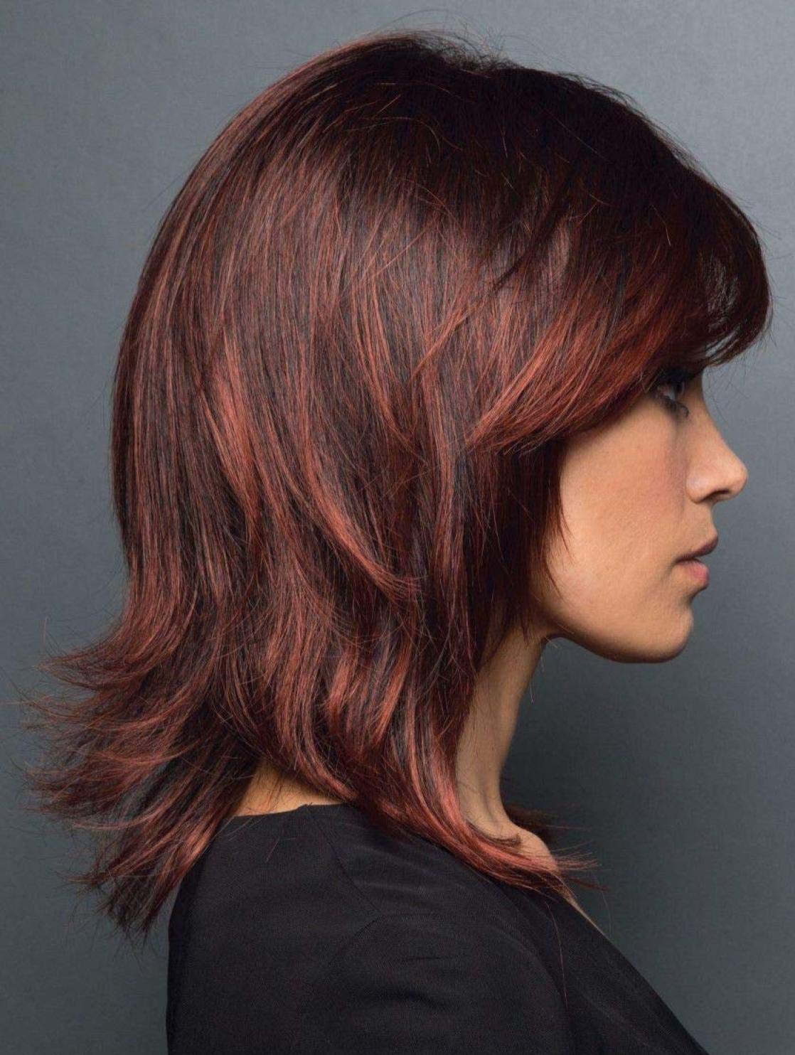Rene of Paris Jade Wig Bundle - Dark Chocolate Synthetic Hair Wig with Christy's Wigs Q&A Booklet & Wide Tooth Comb | Perfect for Cosplay, Costume Parties & Everyday Wear
