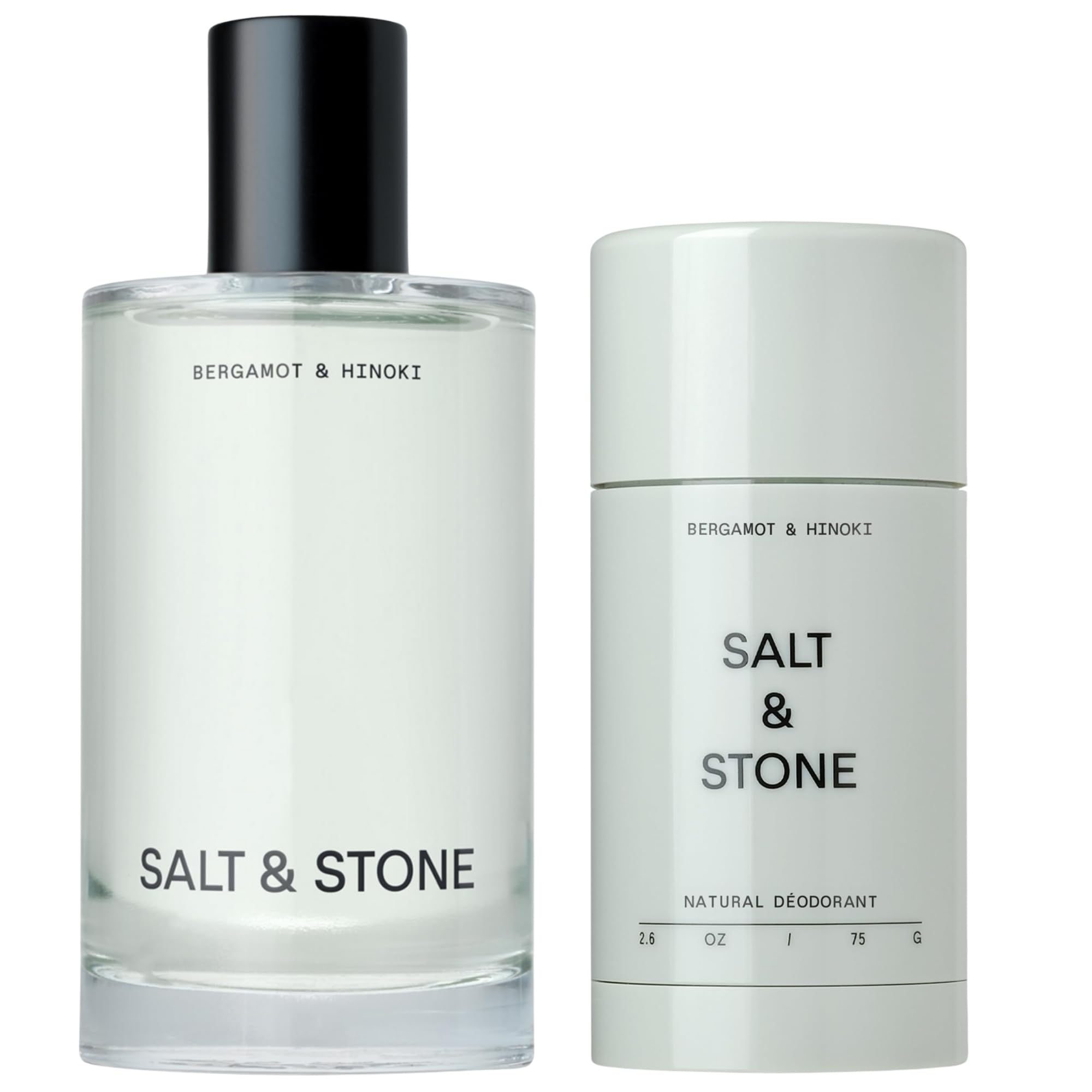 Salt & Stone Body Mist & Natural Deodorant Set - Bergamot & Hinoki Scent | Fresh All-Day Fragrance for Work & Gym