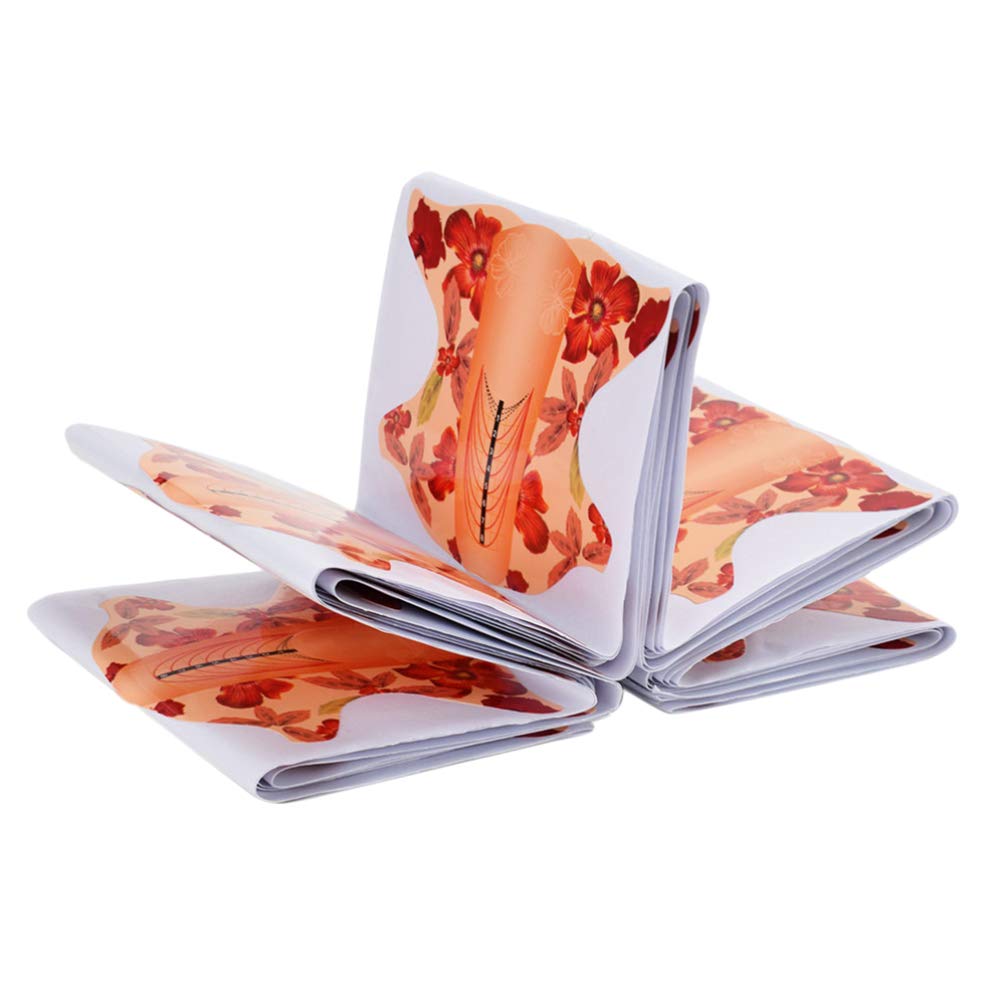 Minkissy 100pcs Acrylic Nail Forms - Nail Extension Guide Stickers for Professional Salon & DIY Nail Art - Durable Nail Tech Accessories (Orange) - Perfect for Acrylic Nails, Gel Extensions & Manicures