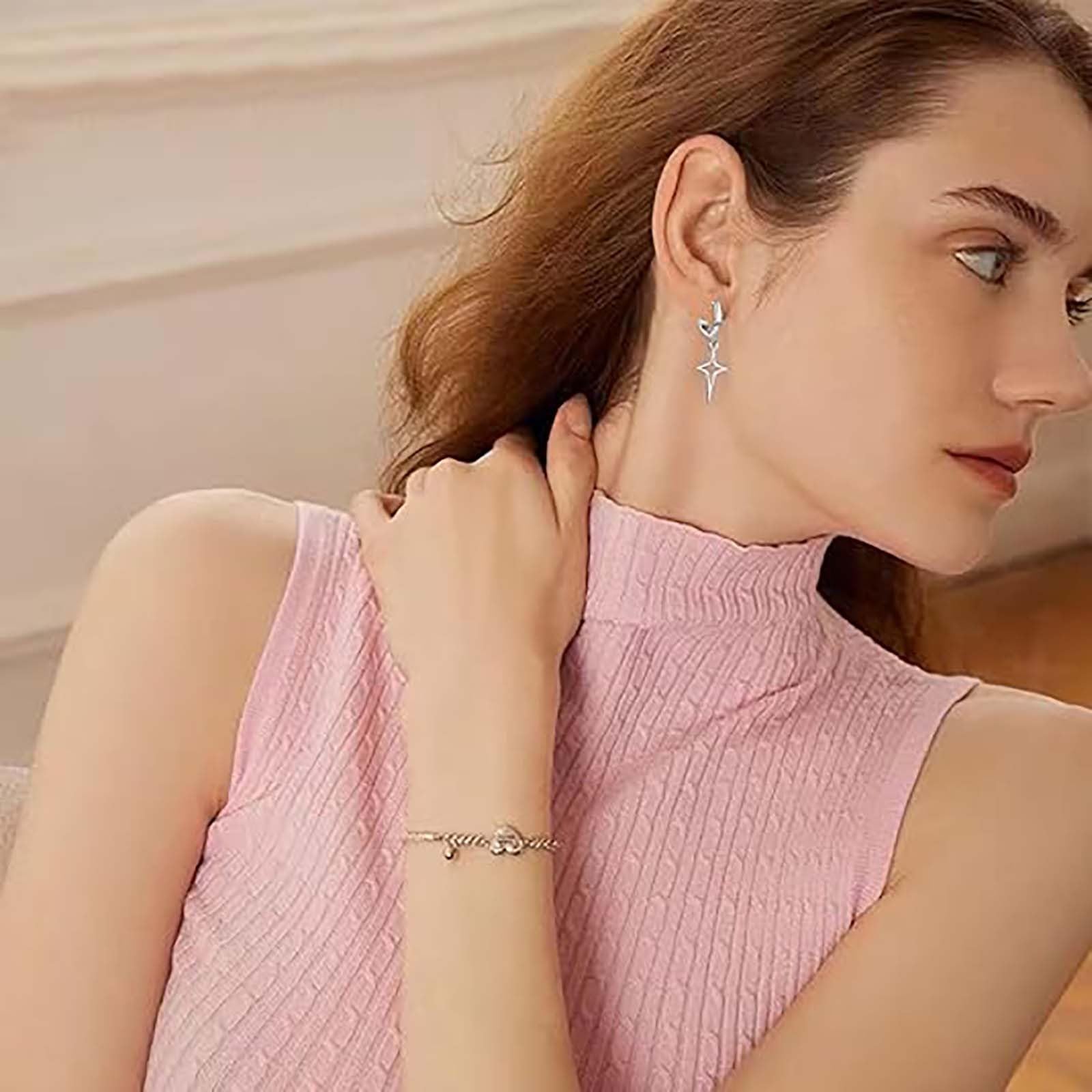 Hypoallergenic Silver & Gold Dangle Stud Earrings for Women - Cute Fashion Jewelry with Inspirational Design - Perfect for Everyday Wear, Parties & Gifts