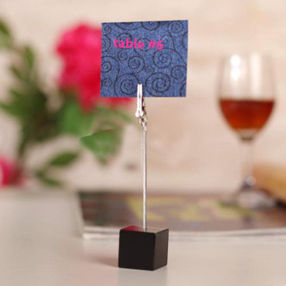 10pcs Black Table Number Holders - Elegant Name Card Stands for Weddings, Events & Restaurants - Perfect for Place Cards, Memo Clips, Menus & Photo Displays