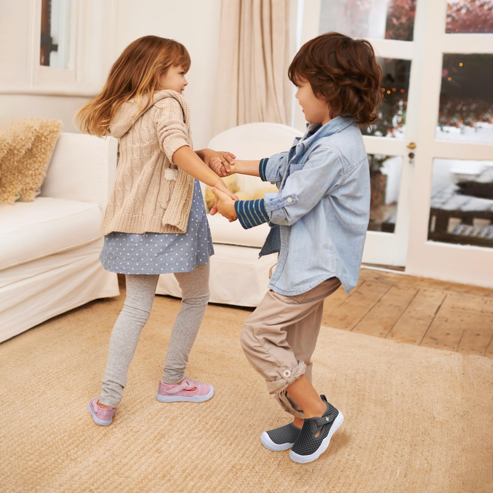 **LeIsfIt Toddler Barefoot Shoes for Boys & Girls - Wide Toe Box, Lightweight Slip-On Walking Shoes for Playground, Park & Everyday Comfort**